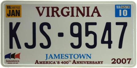 Вірджинія / Virginia KJS - 9547 (ms-103723) Металева табличка - 15x30см