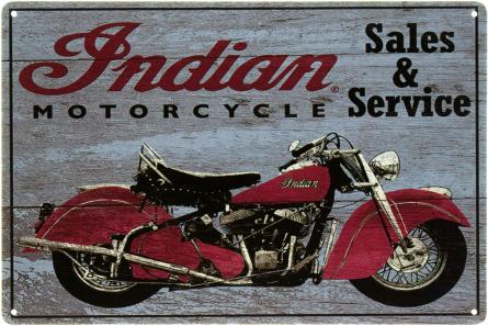 Indian Motorcycle (Sales & Service) (ms-103436) Металлическая табличка - 20x30см