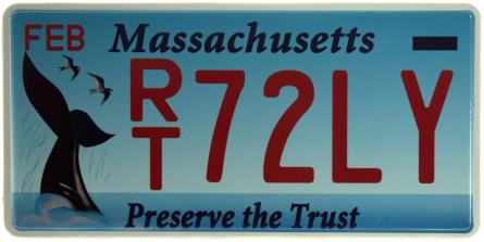 Массачусетс / Massachusetts RT 72LV (ms-103729) Металева табличка - 15x30см