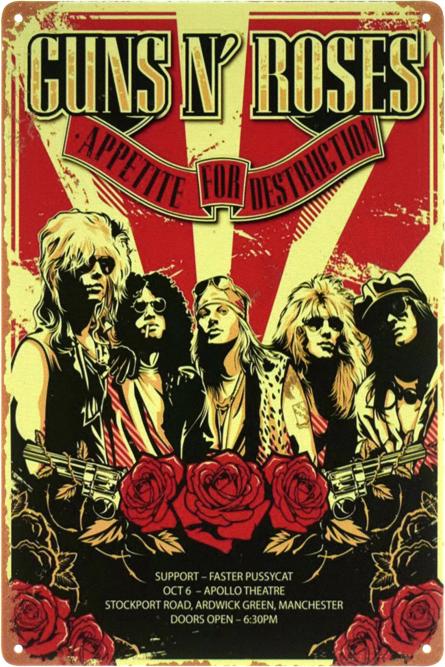 Guns N’ Roses (Appetite For Destruction) (ms-103428) Металлическая табличка - 20x30см