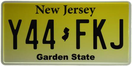 Нью-Джерсі / New Jersey Y44 FKJ (ms-103732) Металева табличка - 15x30см