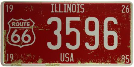 Іллінойс / Illinois 3596 (ms-103734) Металева табличка - 15x30см