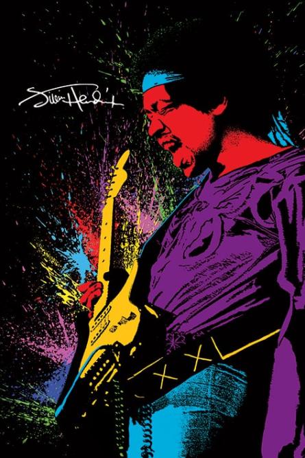 Джимі Гендрікс / Jimi Hendrix (Paint) (ps-0080) Постер/Плакат - Стандартний (61x91.5см)