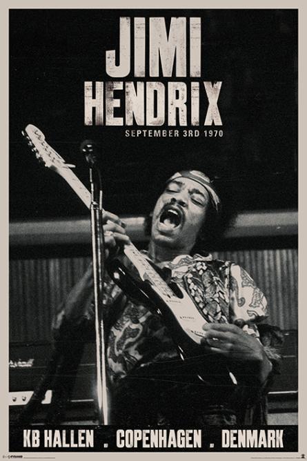 Джими Хендрикс (Копенгаген) / Jimi Hendrix (Copenhagen) (ps-00311) Постер/Плакат - Стандартный (61x91.5см)