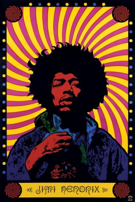 Джими Хендрикс (Психоделик) / Jimi Hendrix - Psychedelic (ps-0085) Постер/Плакат - Стандартный (61x91.5см)