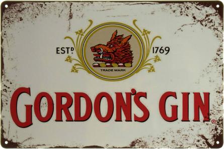 Джин Gordon's (ms-002758) Металева табличка - 20x30см