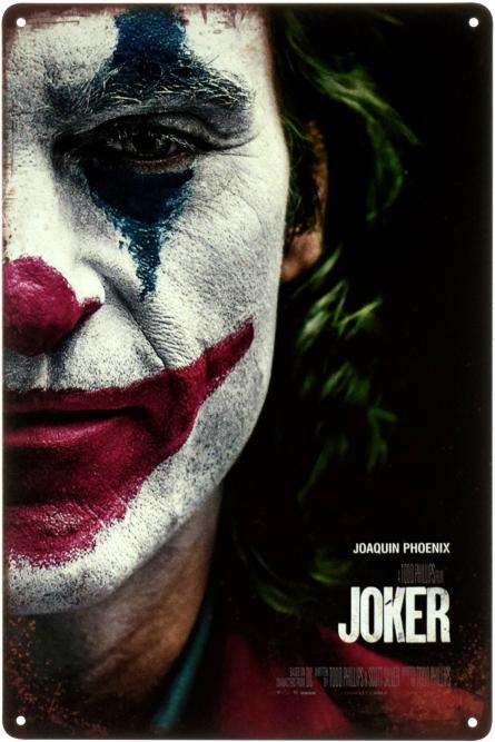 Джокер (Хоакин Феникс) / Joker (Joaquin Phoenix) (ms-003132) Металлическая табличка - 20x30см