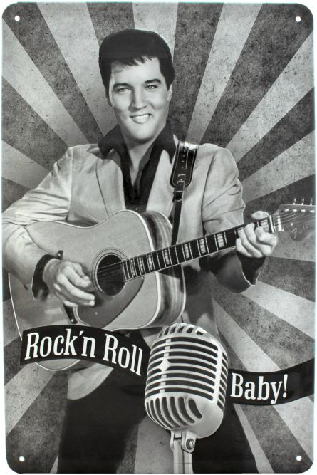 Элвис - Рок-Н-Ролл Бэби / Elvis - Rock'n Roll Baby (ms-00980) Металлическая табличка - 20x30см