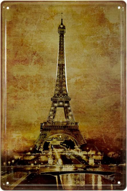 Эйфелева Башня (Франция) (ms-002346) Металлическая табличка - 20x30см
