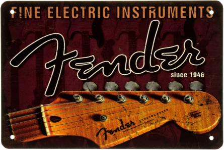 Fender (Fine Electric Instruments) (ms-003189) Металлическая табличка - 20x30см