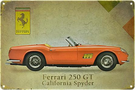 Ferrari 250 GT California Spyder (ms-00435) Металлическая табличка - 20x30см