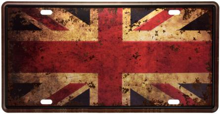 Флаг Великобритании (Union Jack) (ms-00890) Металлическая табличка - 15x30см