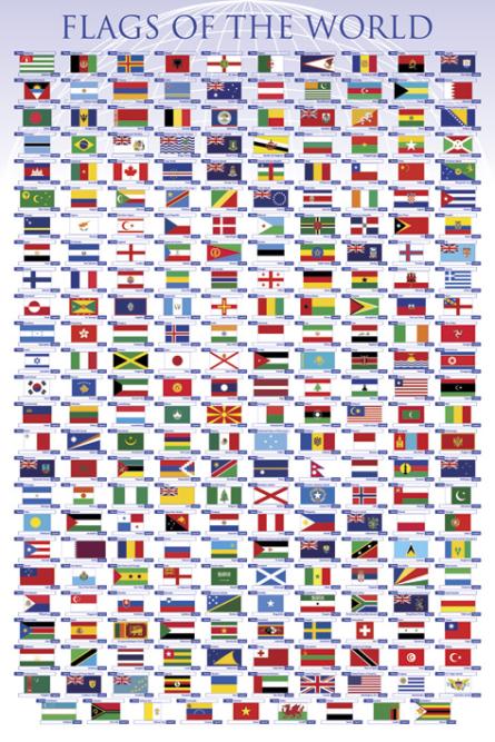 Флаги Мира / Flags of the World (ps-00313) Постер/Плакат - Стандартный (61x91.5см)
