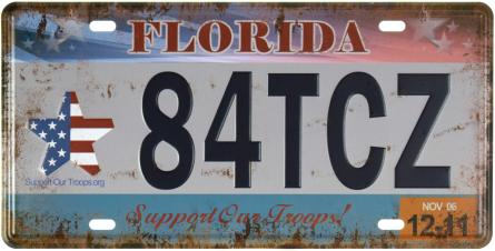 Флорида / Florida (84TCZ) (ms-001114) Металлическая табличка - 15x30см