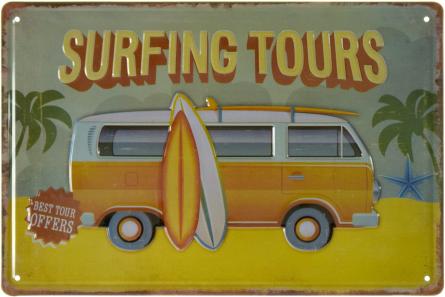 Фольксваген (Серфінг-Тури) / Volkswagen (Surfing Tours) (ms-002517) Металева табличка - 20x30см