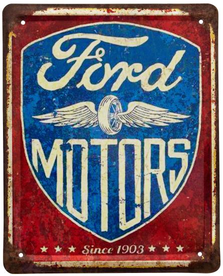 Ford Motors (Since 1903) (ms-002062) Металлическая табличка - 18x22см