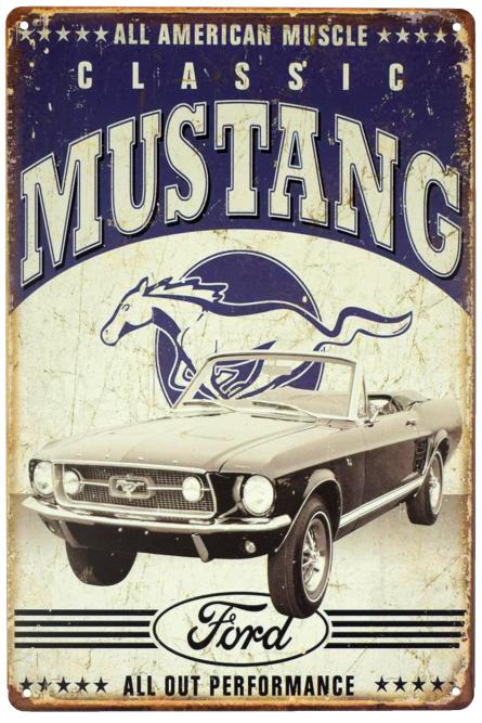 Форд Мустанг / Ford Mustang (Classics) (ms-00429) Металлическая табличка - 20x30см