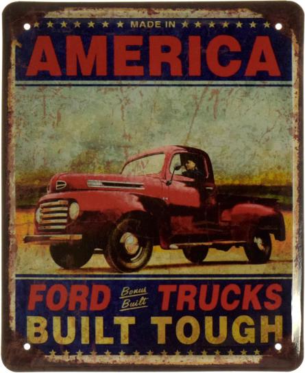 Ford Trucks (Built Tough) (ms-002858) Металева табличка - 18x22см