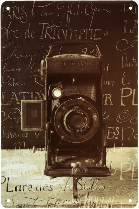 Фотоаппарат (Kodak) (ms-001262) Металлическая табличка - 20x30см