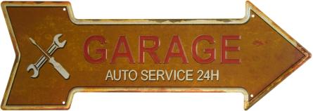 Гараж (Автосервис 24) / Garage (Auto Service 24) (ms-002004) Металлическая табличка - 16x45см