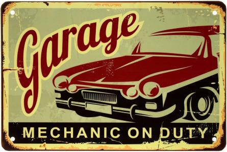 Гаражний Механік На Чергуванні / Garage Mechanic On Duty (ms-003195) Металева табличка - 20x30см