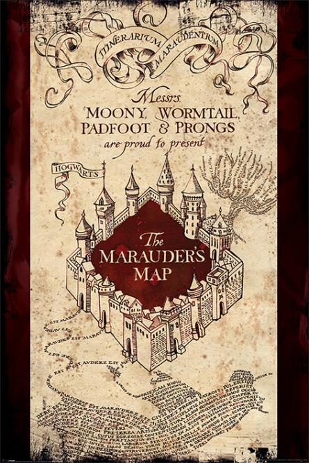 Гарри Поттер (Карта Мародеров) / Harry Potter (The Marauders Map) (ps-002121) Постер/Плакат - Стандартный (61x91.5см)