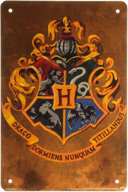 Гарри Поттер (Хогвартский Герб) / Harry Potter (Hogwarts Crest) (ms-003004) Металлическая табличка - 20x30см