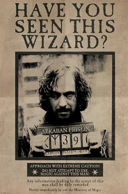 Гаррі Поттер (Wanted Sirius Black) (ps-0027) Постер/Плакат - Стандартний (61x91.5см)