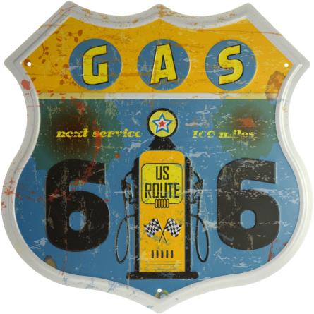 Gas (Next Service 100 Miles) (ms-002020) Металева табличка - 30x30см