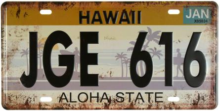 Гаваї / Hawaii (JGE 616) (ms-001110) Металева табличка - 15x30см