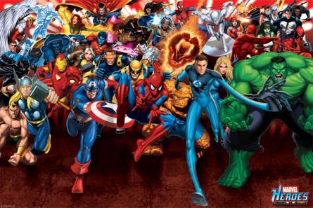 Герої Marvel (Атака) / Marvel Heroes (Attack) (ps-00326) Постер/Плакат - Стандартний (61x91.5см)