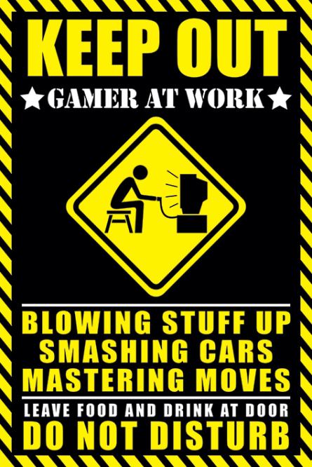 Геймер На Работе / Gamer At Work (ps-00310) Постер/Плакат - Стандартный (61x91.5см)