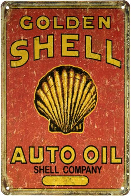 Golden Shell (Auto Oil) (ms-001617) Металлическая табличка - 20x30см