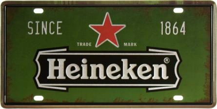 Heineken (Since 1864) (ms-001873) Металлическая табличка - 15x30см