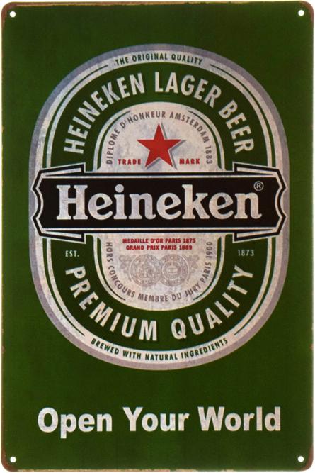 Heineken (Відкрий Свій Світ) (ms-00460) Металева табличка - 20x30см