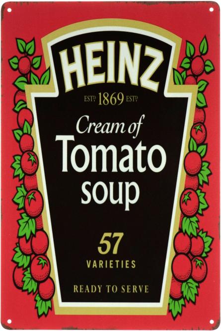Heinz (Cream Of Tomato Soup) (ms-003066) Металлическая табличка - 20x30см