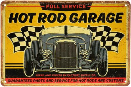 Hot Rod Garage (ms-001602) Металлическая табличка - 20x30см