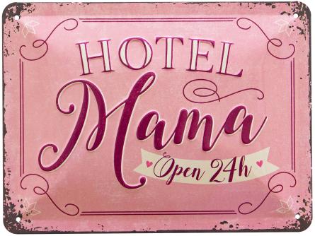 Hotel Mama Open 24H (ms-002073) Металлическая табличка - 15х20см