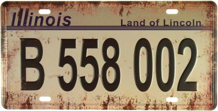 Іллінойс / Illinois (B 558 002) (ms-001196) Металева табличка - 15x30см