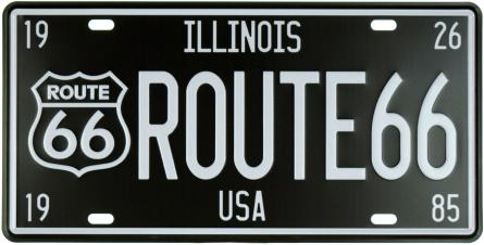 Иллинойс (Маршрут 66) / Illinois (Route 66) (ms-001118) Металлическая табличка - 15x30см