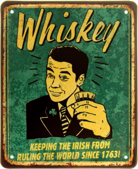 Віскі Не Дає Ірландцям Керувати Світом З 1763 Року! / Whiskey Keeping The Irish From Ruling The World Since 1763! (ms-103916) Металева табличка - 18x22см