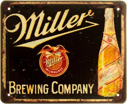 Пивоварна Компанія Міллер / Miller Brewing Company (ms-103943) Металева табличка - 18x22см