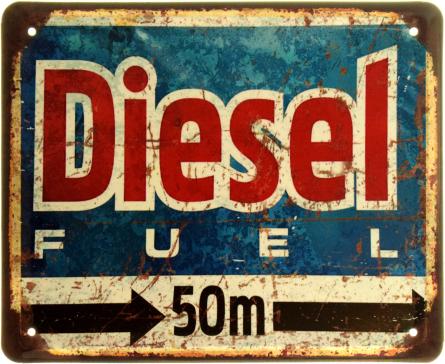 Дизельное Топливо 50м / Diesel Fuel 50m (ms-103958) Металлическая табличка - 18x22см