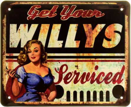 Get Your Willys Serviced (Pin Up) (ms-103962) Металева табличка - 18x22см