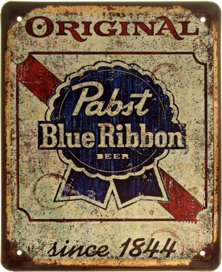 Original Pabst Blue Ribbon Sinse 1844 (ms-103828) Металева табличка - 18x22см