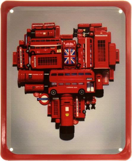 Сердце Лондона (ms-103837) Металлическая табличка - 18x22см