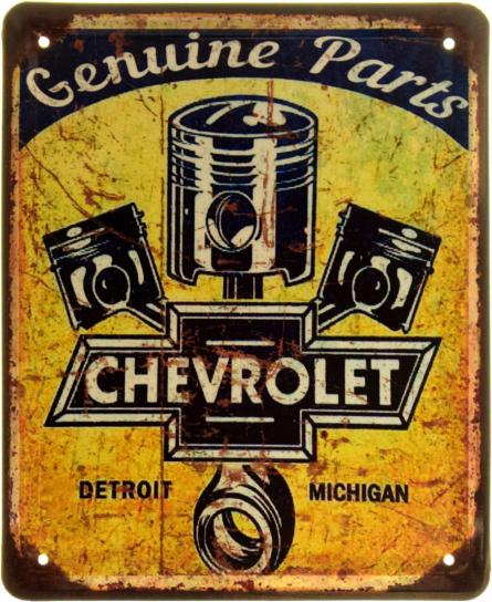 Оригінальні Запчастини Шевроле (Детройт, Мічиган) / Chevrolet Genuine Parts (Detroit, Michigan) (ms-103840) Металева табличка - 18x22см