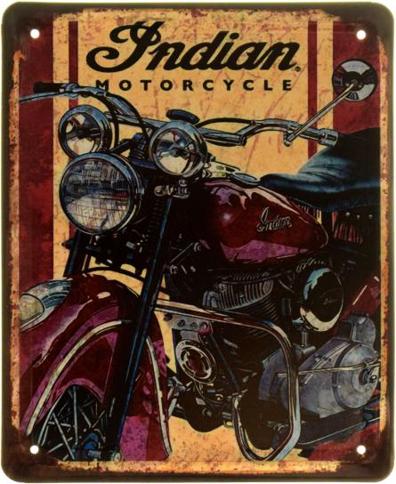 Indian Motorcycle (America's First Motorcycle Company) (ms-103870) Металлическая табличка - 18x22см