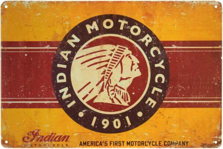 Indian Motorcycle (1901) (ms-001276) Металлическая табличка - 20x30см