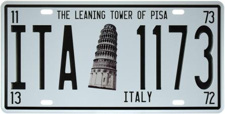 Италия / Italy (ITA 1173) (ms-001564) Металлическая табличка - 15x30см